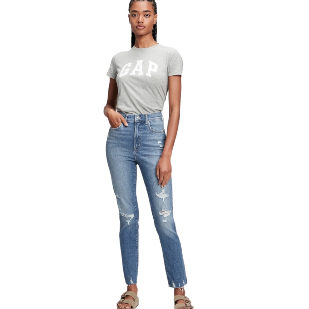 GAP High Rise Vintage Slim Distressed Ankle Jeans Sz 12/31